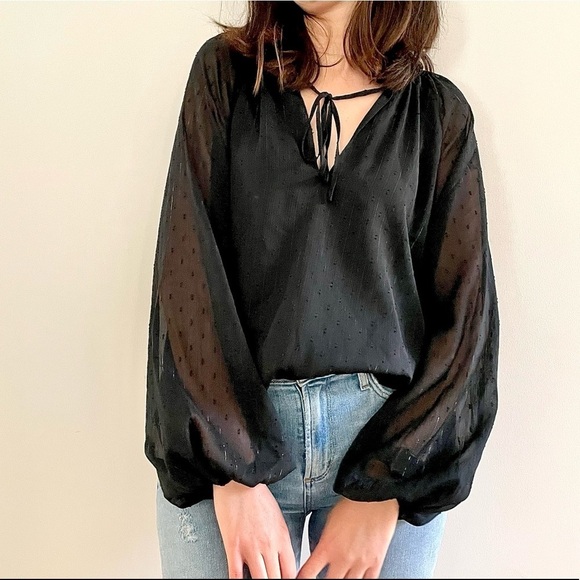 NWT SANCTUARY VOLUME BLACK BLOUSE - XS - Picture 8 of 16